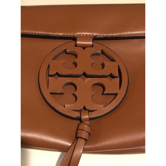 Tory Burch Miller Crossbody Bag Brown Leather - Picture 12 of 14